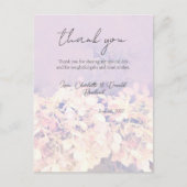 Carte Postale Mariage Floral Romantique aux Hydrangeas Roses  (Devant)