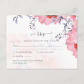 Carte Postale Mariage Floral Rose Poussiéreux Bleu Économique (Devant)