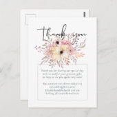 Carte Postale Mariage Floral rose rousse rustique (Devant / Derrière)