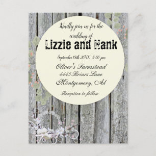 Carte Postale Mariage floral rustique