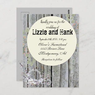 Carte Postale Mariage floral rustique