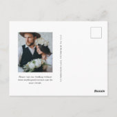 Carte Postale Mariage floral rustique simple et chic Enregistrer (Dos)