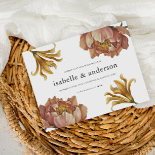 Carte Postale Mariage floral rustique simple et chic Enregistrer