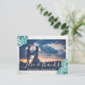 Carte Postale Mariage floral rustique Succulent Merci photo (Debout devant)