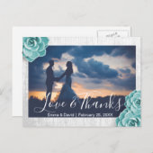 Carte Postale Mariage floral rustique Succulent Merci photo (Devant / Derrière)