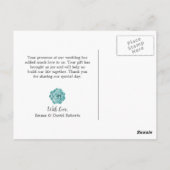 Carte Postale Mariage floral rustique Succulent Merci photo (Dos)