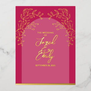 Carte postale mariage Foil Invitation