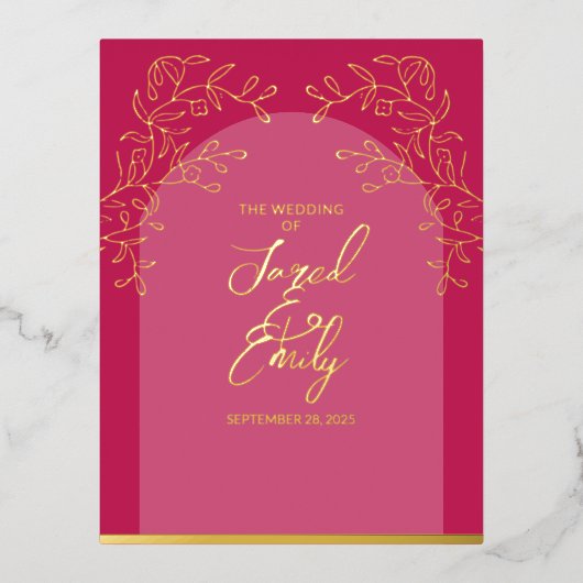 Carte postale mariage Foil Invitation (Recto)