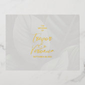 Carte postale mariage Foil Tropical Chic Invitatio (Recto)