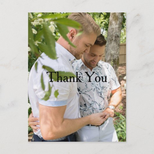 Carte postale Mariage Gay Photo personnalisée (Devant)