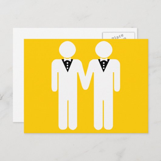 CARTE POSTALE MARIAGE GAY TOPPER (Devant / Derrière)