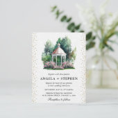Carte Postale Mariage Gazebo du jardin de printemps aquarelle (Debout devant)