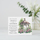 Carte Postale Mariage Gazebo du jardin de printemps aquarelle (Debout devant)