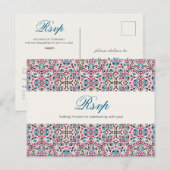 Carte Postale Mariage géométrique en treillis marocain (Devant / Derrière)