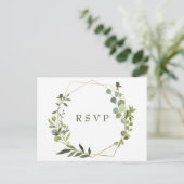 Carte Postale Mariage géométrique Eucalyptus moderne RSVP (Debout devant)