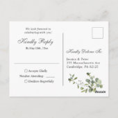 Carte Postale Mariage géométrique Eucalyptus moderne RSVP (Dos)