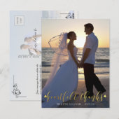 Carte Postale Mariage Gold HEARTFELT MERCI Photos avant/arrière (Devant / Derrière)