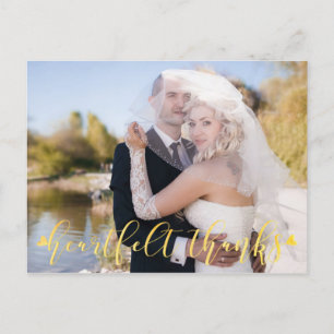Carte Postale Mariage Gold HEARTFELT MERCI Photos avant/arrière