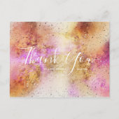 Carte postale Mariage Gold Pink Sky Merci Script (Devant)