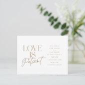 Carte Postale Mariage Gold Script Love reporté Modifier la date (Debout devant)