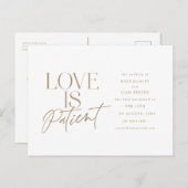 Carte Postale Mariage Gold Script Love reporté Modifier la date (Devant / Derrière)