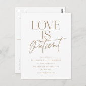 Carte Postale Mariage Gold Script Love reporté Modifier la date (Devant / Derrière)