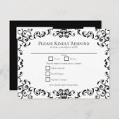 Carte postale Mariage gothique Black & White Swirl (Devant / Derrière)