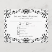 Carte postale Mariage gothique Black & White Swirl (Devant)