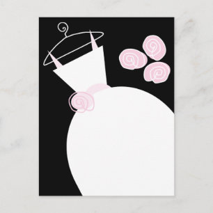 Carte postale mariage Gown Pink noir pastel