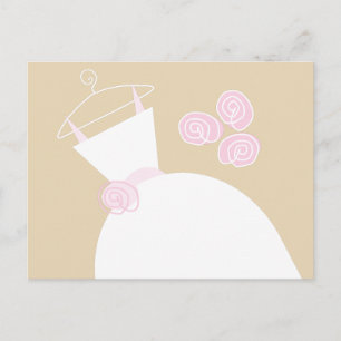 Carte Postale Mariage Gown rose beige dossier rose horizontal Po