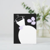 Carte postale mariage Gown violet noir pastel (Debout devant)