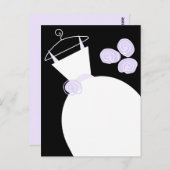 Carte postale mariage Gown violet noir pastel (Devant / Derrière)