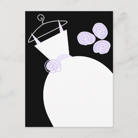 Carte postale mariage Gown violet noir pastel (Devant)