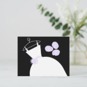 Carte Postale Mariage Gown violet noir pastel horizontal (Debout devant)