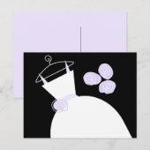 Carte Postale Mariage Gown violet noir pastel horizontal (Devant / Derrière)