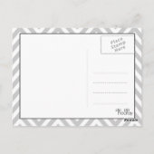 Carte postale Mariage Grey Chevron (Dos)