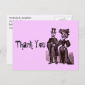 Carte Postale Mariage Halloween gothique Merci (Devant / Derrière)