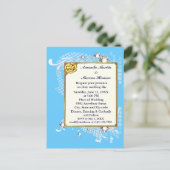 Carte Postale Mariage Image Cadre Or et Bleu Budget et Diamants (Debout devant)