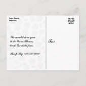 Carte Postale mariage, invitation de la partie de l'engagement (Dos)