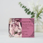 Carte Postale mariage, invitation de la partie de l'engagement (Debout devant)