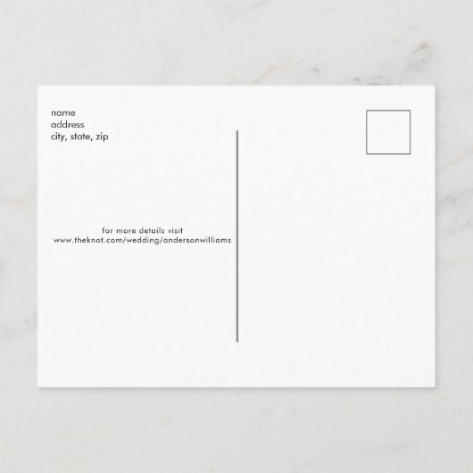 Carte Postale Mariage jaune pâle simple Enregistrer la date Cart (Dos)