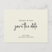 Carte Postale Mariage jaune pâle simple Enregistrer la date Cart (Devant)