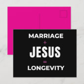 Carte Postale Mariage + Jésus = Longévité (Devant / Derrière)
