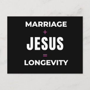 Carte Postale Mariage + Jésus = Longévité