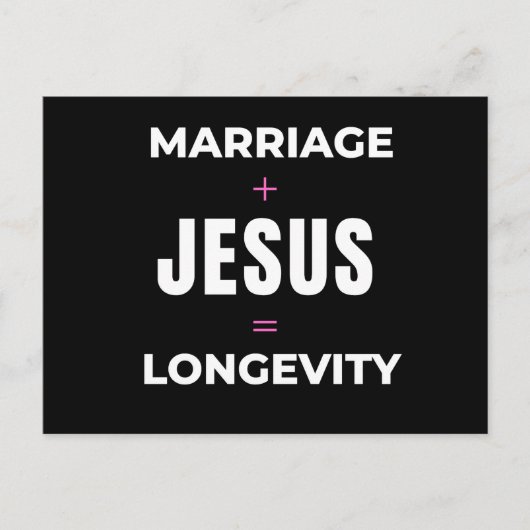 Carte Postale Mariage + Jésus = Longévité (Devant)