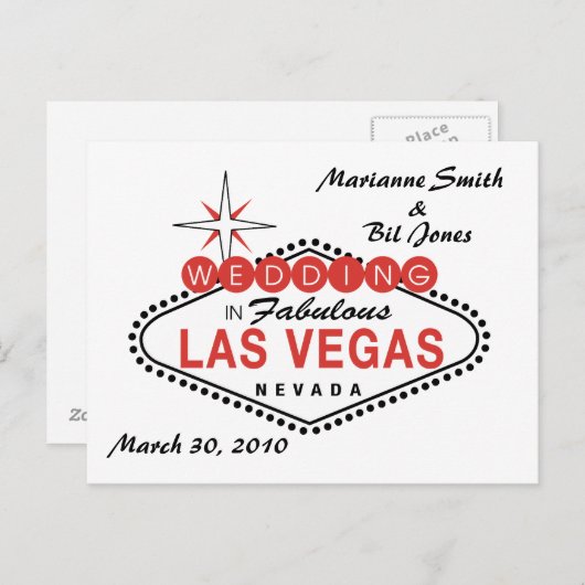 Carte postale Mariage Las Vegas (Devant / Derrière)