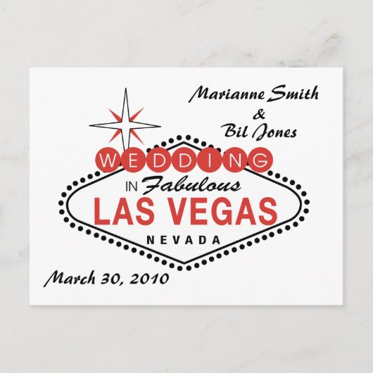 Carte postale Mariage Las Vegas (Devant)