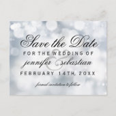 Carte Postale Mariage léger Silver Bokeh (Devant)