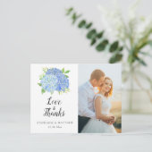 Carte Postale Mariage Love & Thanks Hydrangea Photo Florale (Debout devant)