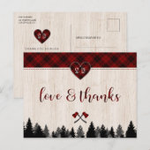 Carte Postale Mariage LumberJack et Jill Anniversaire Merci (Devant / Derrière)